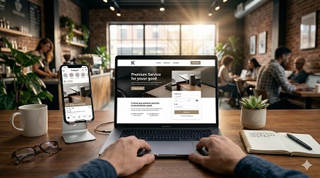 working with phone and laptop in tandem